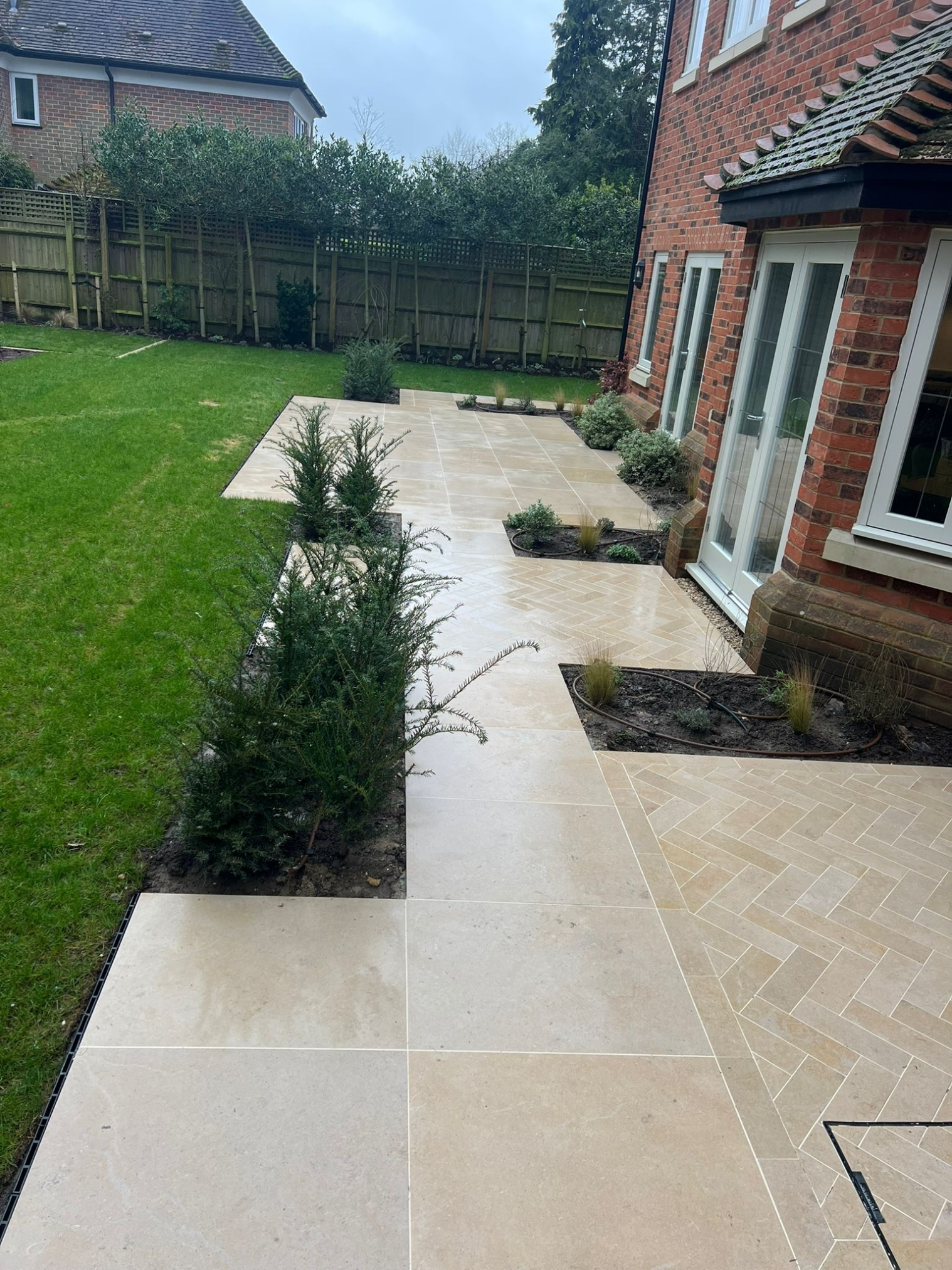 Egyptian Beige Limestone Patio Installed In Beaconsfield By Allscapes Gardens Ltd 2 Xlarge